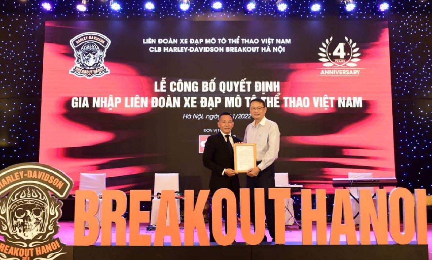 Câu lạc bộ Harley Davidson Breakout Hà Nội gia nhập Liên đoàn Xe đạp Mô tô thể thao Việt Nam