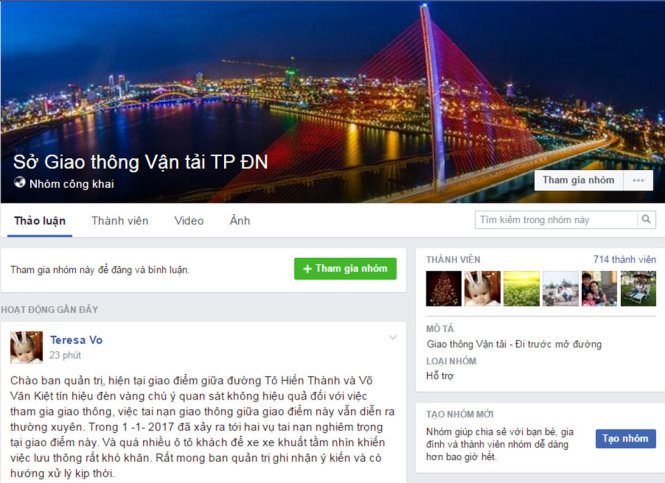 Sở Giao thông vận tải Đà Nẵng lập Facebook tiếp nhận góp ý