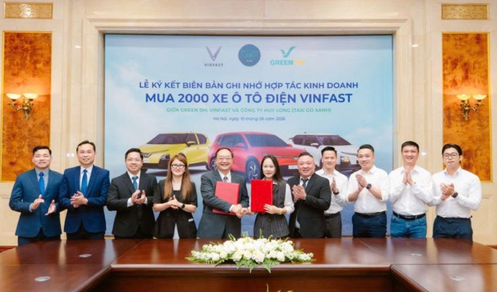 Công ty Huy Long hợp tác với Green SM đưa 2.000 ô tô điện VinFast vào kinh doanh dịch vụ vận tải