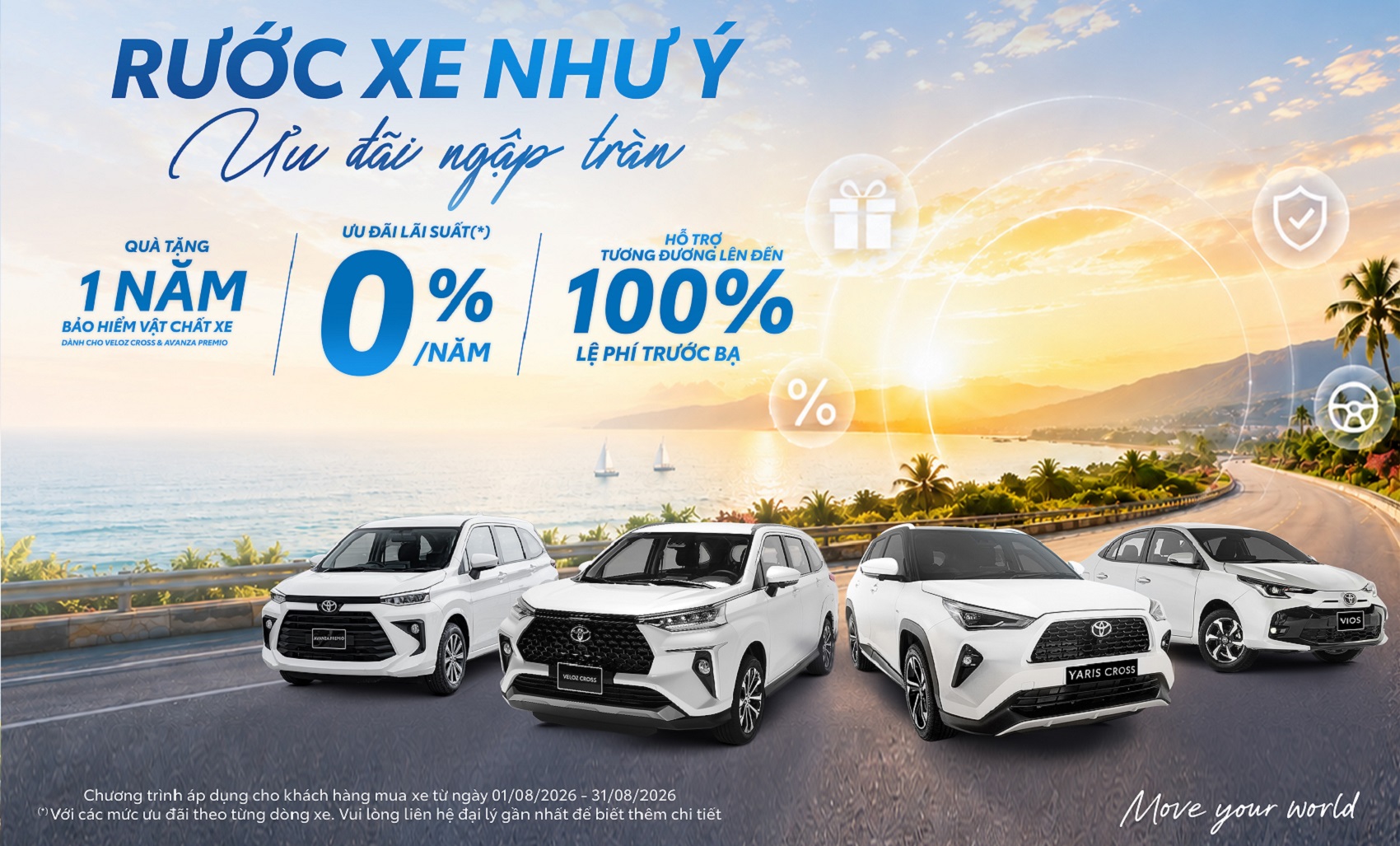 Khách mua xe Toyota được hưởng nhiều ưu đãi trong tháng 8/2026