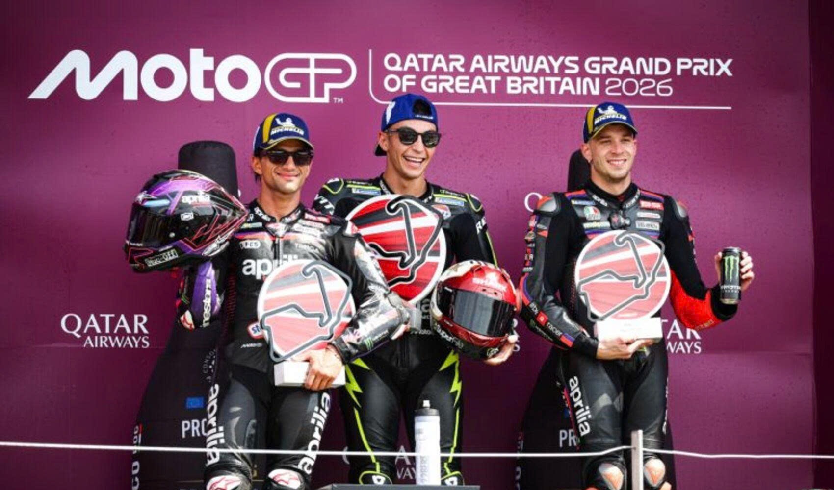 Aprilia thống trị tuyệt đối MotoGP 2026: Độc chiếm mọi bảng xếp hạng vô địch sau British GP