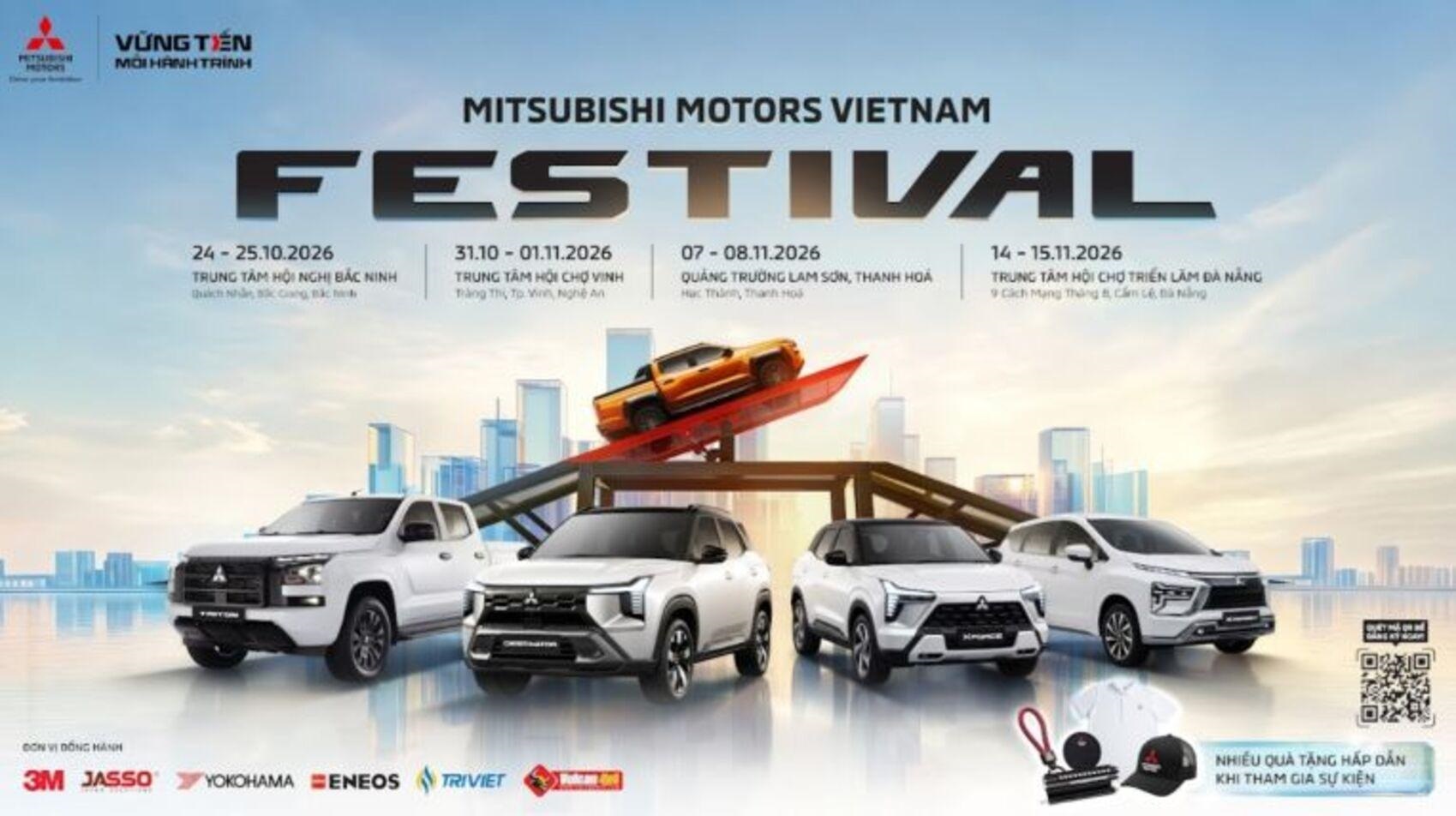 Mitsubishi tổ chức lễ hội ô tô tại 4 tỉnh: Khách hàng được lái thử loạt xe Xpander, Xforce, Triton và Destinator