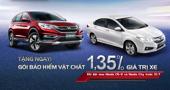 Mua CR-V, City được tặng kèm gói bảo hiểm