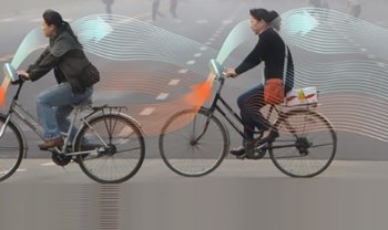 Xe đạp "lọc" không khí